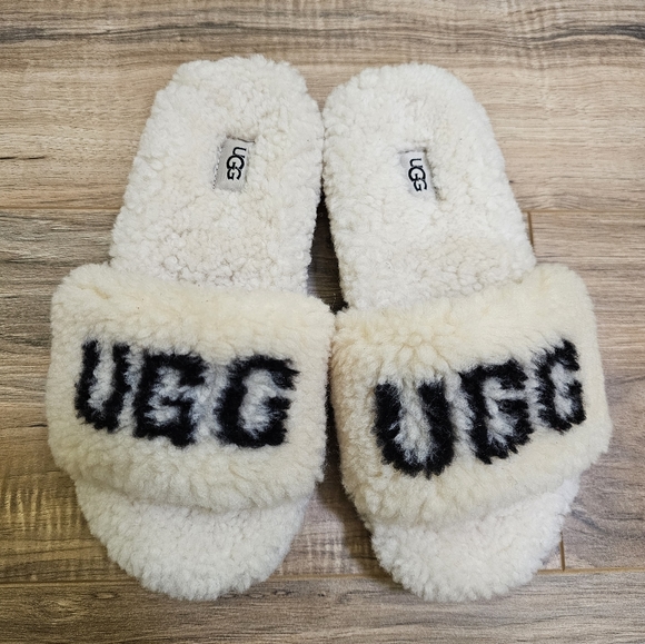 UGG Shoes - UGG Cozetta Curly Graphic, Natural Beige, size US 7